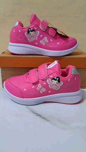 Sepatu Sneaker Anak Cewek PAUD ANDO LILY FLY VELCRO: Warna-Warni, Ukuran 25-32, & Gratis Kaos Kaki