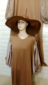 Baju Gamis wanita annabelle untuk remaja dewasa model tangan balon bahan knit Polyester muat sampai BB 90 kg adem lembut tidak nerawang
