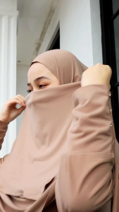 HULYA ABAYA SET Kerudung+Niqob by FEFASTYLE-Gamis dress for haji umroh busui friendly-Jersey Premium