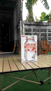 โหลแก้วมีก๊อก 4ลิตร โถแก้ว โหลแก้ว ขวดแก้ว แก้ว มีฝา มีก๊อก โหลแก้วกลมใหญ่ โหลแก้วใบใหญ่