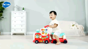 Hola 4 In 1 Smart Learning Push Walker & Train Ride On Interactive Multifunctional Toy