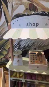 BabyBoss Wooden Snacks Food Cart Supermarket Push Cart Troli Makanan Ringan Pasaraya