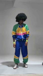 【Ready Stock🇲🇾】Mens 80s 90s Retro Tracksuit Vintage Style Color Block Sportswear Adult Funky Party Jogging Suit - 366