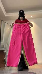 Cargo Pants Wanita - Highwaist Loose Cargo - Celana Cargo Korean Style Kekinian