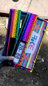 1SET TEMPAT PLAT NOMOR MOTOR WARNA PELANGI
