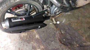 KNALPOT MOTOR JUNJUN6 SPEED STD RACING BLACK COATING FOR BEAT GENIO SCOOPY VARIO DLL