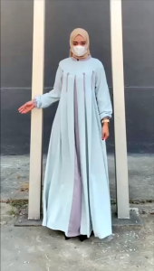 Gamis Mewah Polos Panjang Kombinasi Terlaris Abaya Muslim Kaftan Lebaran Terbaru Dress Pesta Anak Muda Viral Tiktok Warna Random