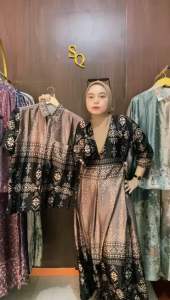 Baju Couple Gamis Pasangan Motif Syamera Best Seller Kondangan Lebaran Bisa COD Terlaris
