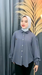Atasan Wanita Terbaru 2023 Yg Lagi Viral Jumbo Lengan Balon Crinkle Airflow Premium Kekinian