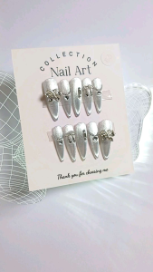 Móng tay thiết kế Nail box mắt mèo bạc mã số AB26