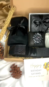 (COD) REKOMENDASI KADO ULANGTAHUN COWOK BLACK EDITION KADO COWOK KEREN HAMPERS MURAH