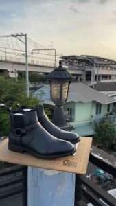 Giày da chelsea boots cổ cao big size cỡ lớn 45 46 47 48 cho nam chân to. Mens wide harness boots for fat feet.