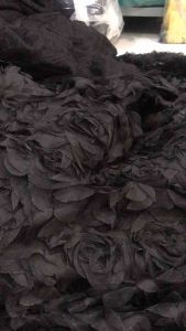 Vải voan lưới hoa Hồng 3D màu đen đẹp xinh(khổ 1m5)may đầm váy đầm dạ hội áo kiểu thời trang