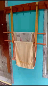 Ladder Hanger Tangga Kayu Gantungan Baju Sejadah Mukena Handuk Aesthetic