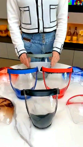 Face shield akrilik Transparan Full faceshield Anti Kabut Pelindung Wajah Kacamata Masker Motor