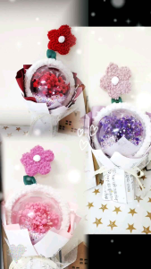 Arcylic Ball Dry Flowers Sky Full of Star Boutique with Gift Bag
