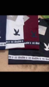 งานขายดี เสื้อยืดแขนสั้น ปัก CC ตี เทป เนื้ออผ้า คอตตอน ทรงตรง ได้ทั้งชายและหญิง