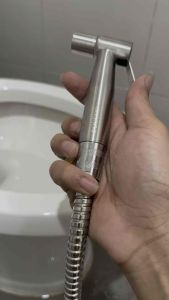 BJ168หัวฉีดชำระ ชุดสายฉีดชำระ หัวฉีดชำระสีเงิน สายฉีดชำระสแตนเลสSUS304 เกรดพรีเมี่ยม