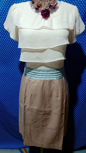 DRESS LENGAN PENDEK KREM (REINA) 204