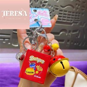【TERESA】A231 西餐快餐3D翻书钥匙扣 | Rantai Kunci Buku Pop-Up 3D Makanan Barat | 3D Western Fast Food Pop-Up Book Keychain