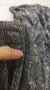 Vải voan lưới dập ly màu xám dán cườm lấp lánh(khổ 1m5)may đầm váy dạ hội áo kiểu thời trang