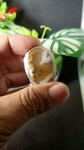 Cincin Batu Akik Motif Kembang Real Picture