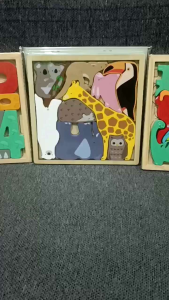 Mainan Anak Puzzle Hewan Binatang Dinosaurus Angka DIY Bongkar Pasang Mainan Edukasi Motorik