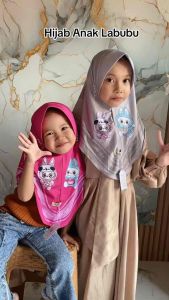 WacHijab: Hijab Anak Motif Labubu & Kerudung Anak Jersey Printing