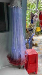 Lưới đánh cá Lưới 3 màng Cao 15 mesh Lưới chì nặng chìm viền đỏ Dài 90/100m - 45/50 mesh Fhishing Bắt Cá