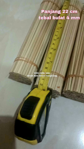 Tusuk Sate Panjang 22 Cm Diameter Bulat 4 Mm Runcing Serbaguna Isi 100Pcs