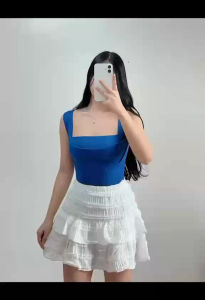 Mika Squareneck Sleeveless Top|XS to Semi Large |Cotton Spandex