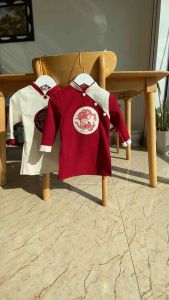 Áo dài cách Tân cho bé áo dài Long Phụng chất nhung lì cho bé trai size 10-27kg