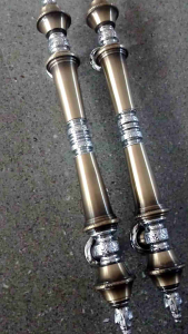 handle pintu kuningan 45cm motif cemara