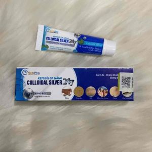 KEM BÔI ĐA NĂNG Colloidal silver 247 tuýp 10g -Giảm ngứa rôm sảy côn trùng cắn. Kháng khuẩn dưỡng ẩm tái tạo da dùng được cho phụ nữ có thai và trẻ nhỏ
