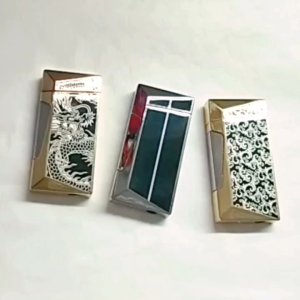 027 Jet Flame Lighter Creative Flower Metal Side Press On Refillable Lighter Gas