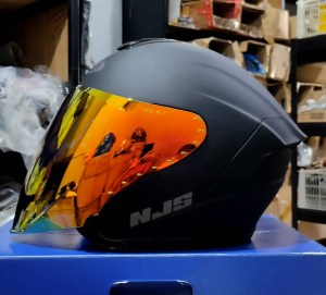 kaca flat visor Njs Kairoz iridium + rachet pnp njs kairoz - dudukan kaca venom njs kairoz - visor flat venom iridium red revo blue revo silver