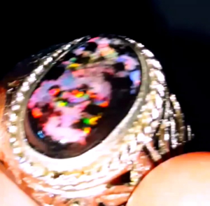 Cincin Batu Akik Black Opal Sempur Banten Top Jarong Natural