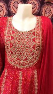 🌟India dress Fabric Reyon Frock Pant With Chiffon Dupatta(set)ชุดอินเดียเซ็ต 3ชิ้น คอตแบรนด์เกรดพรีเมี่ยมพร้อมส่ง