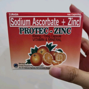 Protec-zinc Sodium Ascorbate (Non-acidic)+ Zinc 600mg/10mg Capsule - 100 capsules