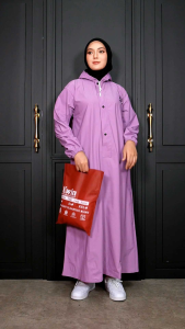 Mantol Jas Hujan Wanita Gamis Muat Tas Premium Tebal elastis Nyaman