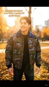 เสื้อไฟท์ลายพรางทหารอากาศ 4in1 #เสื้อกันหนาว คอปก