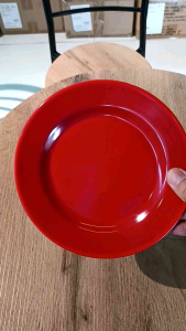 จาน​กลม​ตื้น​ 7​นิ้ว​ 2​สี​ เมลามีน​แท้​เกรด​เอ​ ยี่ห้อ​สยาม​เบส​แว​ร์​ [12​ชิ้น]​