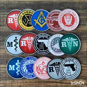 glock emblem mimaki uv printed cars motorcyle gadgets laptop souvenir etc.