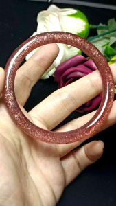 (certificate) Strawberry Starlight Quartz Bangle 59mm (证书)草莓晶星光超闪片草莓晶手镯59MM