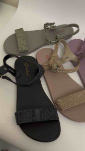 Sandal flat wanita Glanzton 1879 E-V tali blkg (uk 37-41)