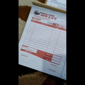 (Min. 2 buku) Nota Custom 1/2 Gratis Desain & Logo Nama Sendiri / Nota Bengkel / Nota Laundry /  Y&HYUDHAGRAFIKA