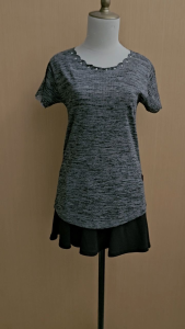 atasan kaos wanita abu tua MICHELLE cewek S lengan pendek remaja 14 15 16 thn santai