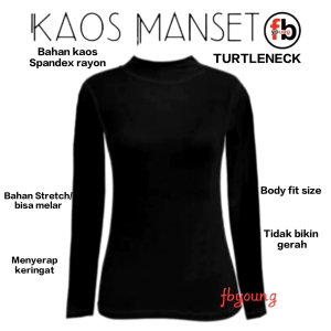 oblong kaos manset wanita lengan panjang polos