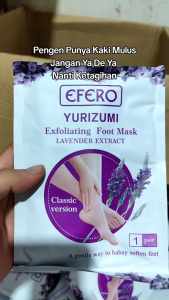 PAKET ( 3 PSANG) Yurizumi Efero Exfoliating Foot mask masker kaki penggankat sel kulit mati foot peeling maks with lavender extract menghaluskan dan melembutkan