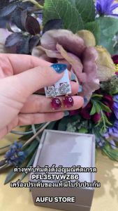 💥ต่างหูทับทิมตุ้งติ้งระย้า อัญมณีเครื่องประดับของแท้สินค้ามีใบรับประกัน AUFU STORE